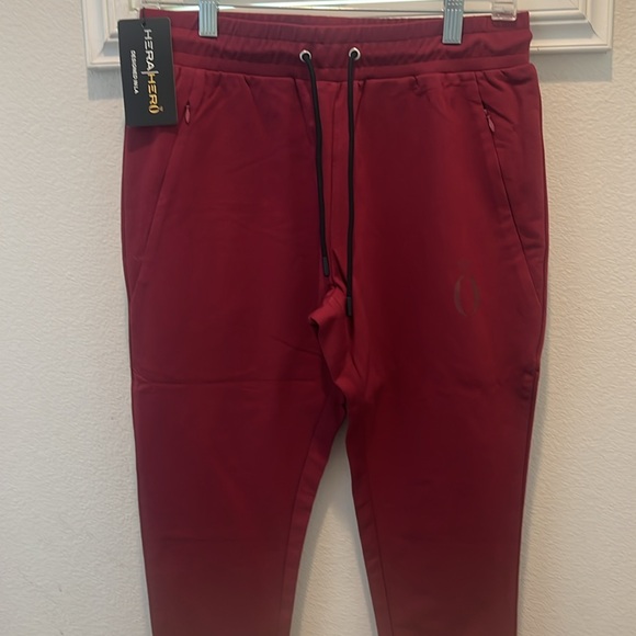 Hera Hero men’s DLUXX Joggers Red/Maroon sweat pants NWT - Picture 6 of 8